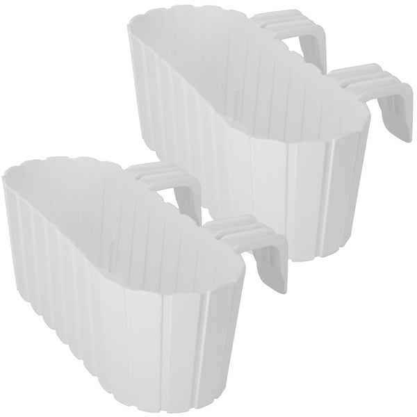KOTARBAU Balkongkruka för räcke oval rustik vit 400 mm set om 2