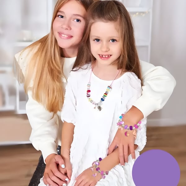 Smykkefremstillingssæt perler vedhæng charms gave til piger