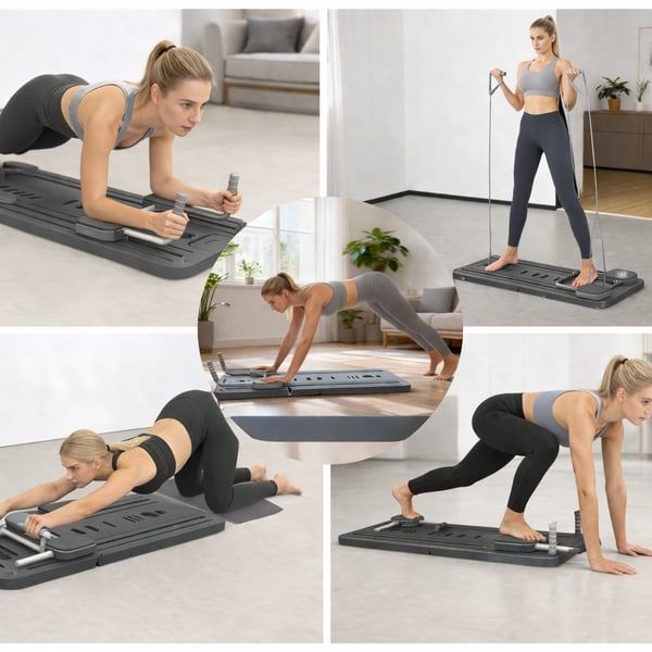 Pilatebräda träning reformer pilatesmatta motståndsband timer