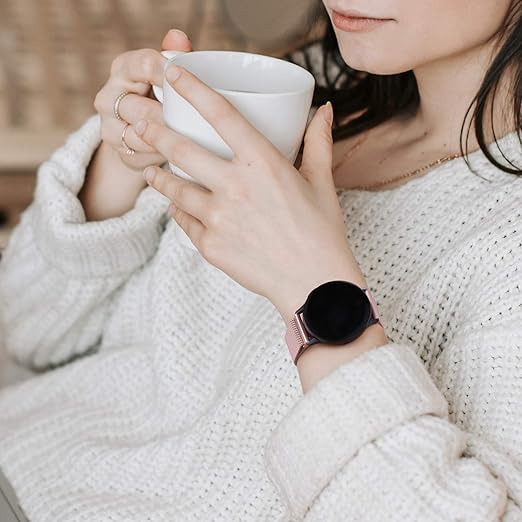 Yleismallinen pinkki teräsverkko Samsung Huawei kelloranneke 22 mm