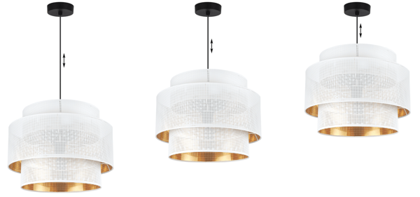 ASTI TRIO HÆNGELAMPE HVIDGULD 40CM MESH