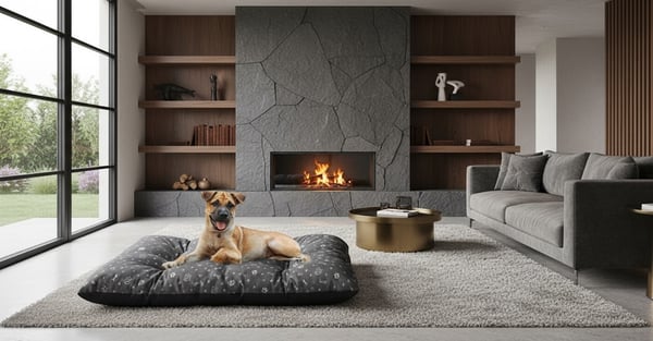 Koiran sänkytyyny PRESTIGE 100x70 cm vedenpitävä hopeiset luut