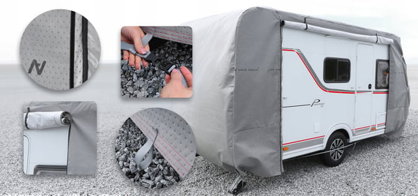 Asuntovaunun suojapeite 530-560 eurooppalainen 4-kerroksinen pressu, camping-käyttöön