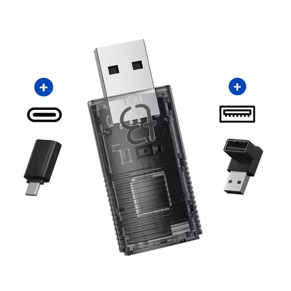 TB NANO trådløs adapter til Apple CarPlay og Android Auto transparent