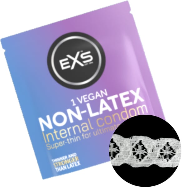 EXS Lateksiton sisäkondomit - Pitsireunaiset (1 kpl)