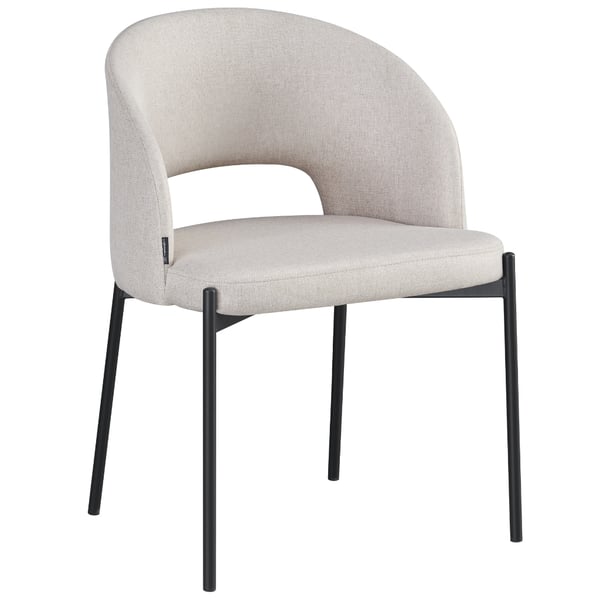 Polstret stol i sienastof, beige