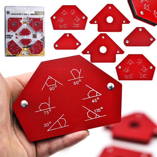 Rosfix Sæt med 6 magnetiske svejsevinkler