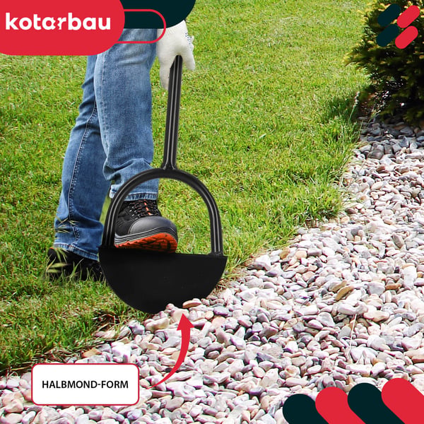 KOTARBAU® Græsplæneskærer, halvrund, forstærket, 23 cm, stålskaft, 113 cm