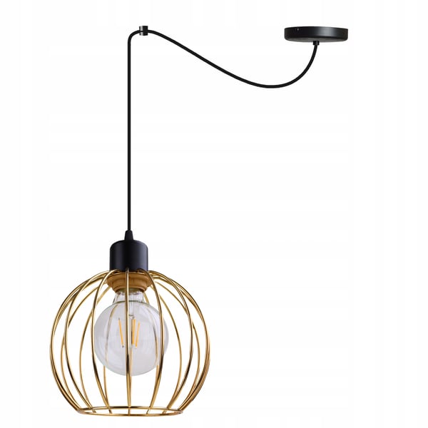 Lofthængende lampe med lysekrone i gylden edderkop-stil