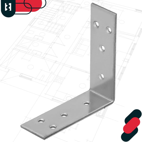 Kotarbau® Kirvesmiehen kulmaliitin ruostumatonta terästä sinkittyä 60 x 60 x 20 mm 100 kpl:n sarja