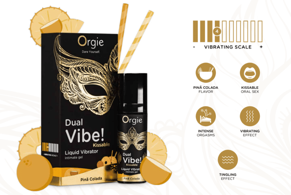 Orgier - Dual Vibe! Flydende Vibrator 15ml - Pina Colada
