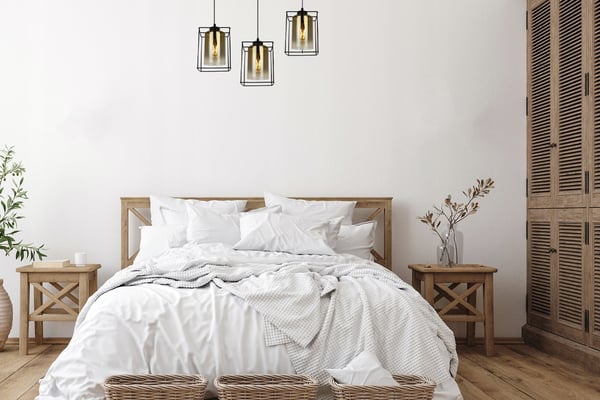 MODERNE ELEGANT HÆNGELAMPE MED GLASSKÆRM