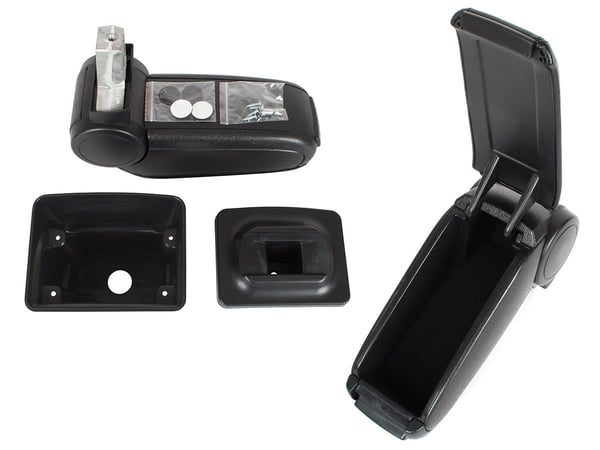 Seat Leon II 05-12 armlænssæt sort ECO-læder + monteringssæt