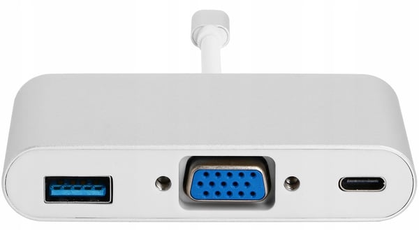 ADAPTER USB C VGA+USB 3.0+PD 4K HUB 3i1 MacBook