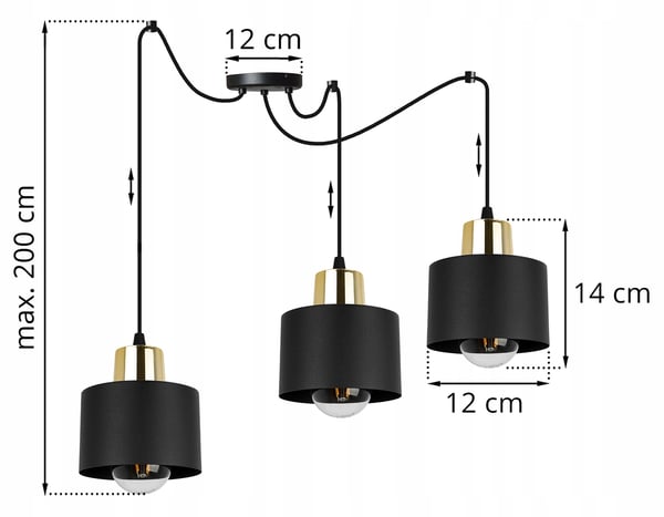 MODERNE LOFTHÆNGELAMPE SORT LED-LAMPE