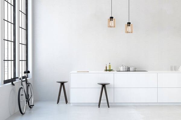 MODERN LED-TAKLAMPA I TRÄ