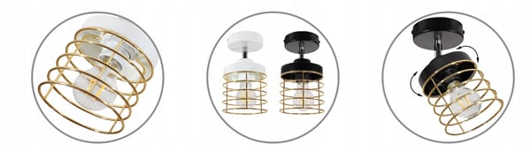 Lofthængende lampe med gylden LED-loftlampe