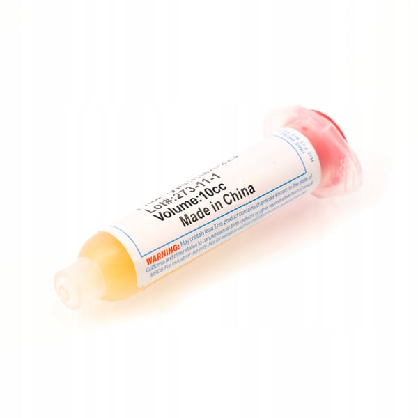 Rosfix juotinosaaminen RMA-223 kololla ja neulalla ja keltainen juotinjauhe laatikossa 60ml ZJ-18 ja juotinjauhe NC-559-ASM 10cc