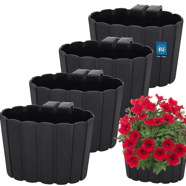 Balkongkruka med hängande handtag antracit 20 cm 4 st