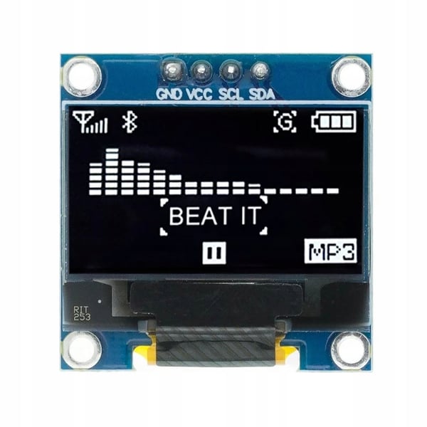 Rosfix OLED-displaymodul 0,96" 4-bens hvid