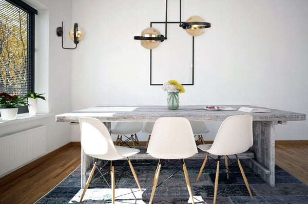 MODERNE VÆGLAMPE MED HONNINGRING I GLAS