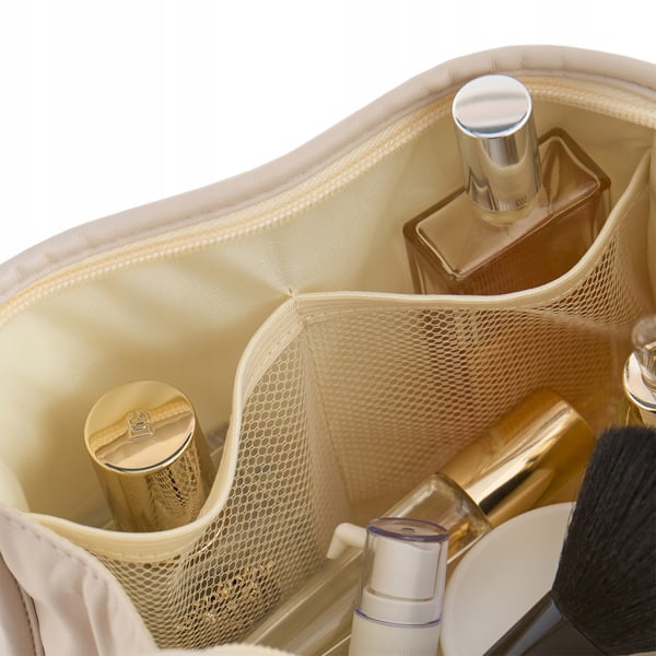 BKP-15 Stella mellanstor sminkväska beige för kvinnor