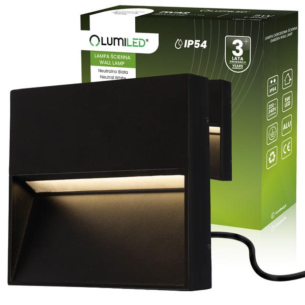 Udendørs havelampe, facadevæglampe 5W LED IP54 PIVAR LUMILED