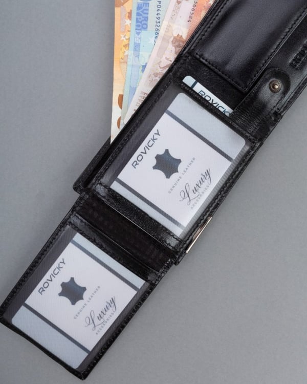 Herrplånbok i läder RM-05-BCF-BP-9533 Svart
