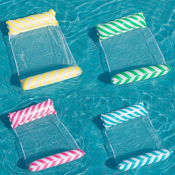 Bademadras, oppustelig vandhængekøje, poolmadras, lænestol med net