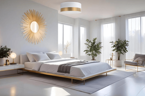 ELEGANCE PLEXI-KATTOVALAISIN VALKOINEN KULTA 40 CM E27