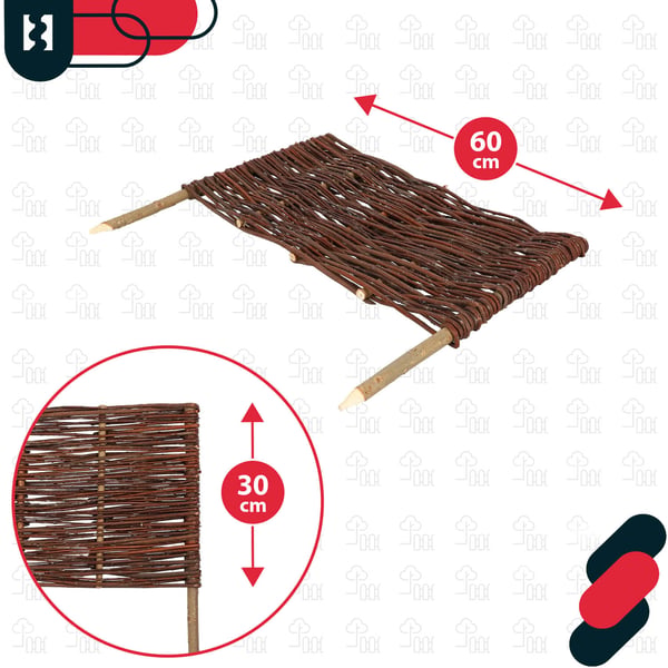 KOTARBAU® Trädgårdsstaket Palidkantning Rotting Driven Staket 60 x 30 cm Set om 10