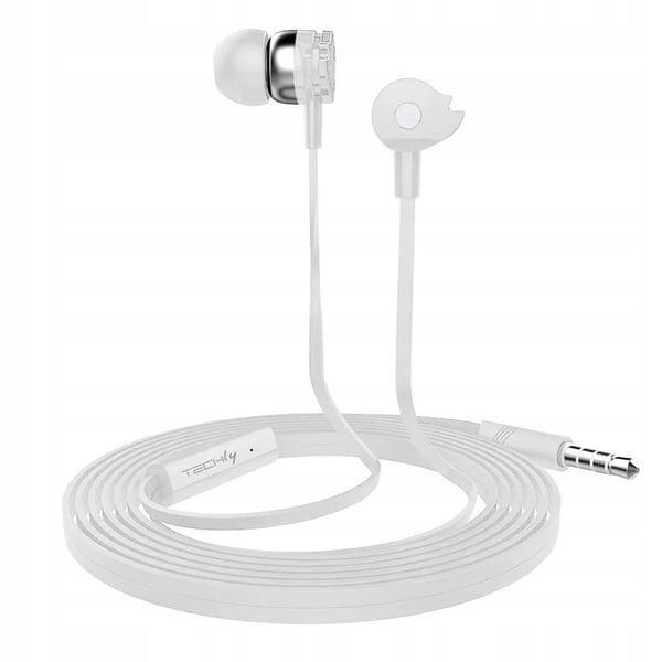 Techly Stereo In-Ear Hovedtelefoner med Mikrofon, Hvide