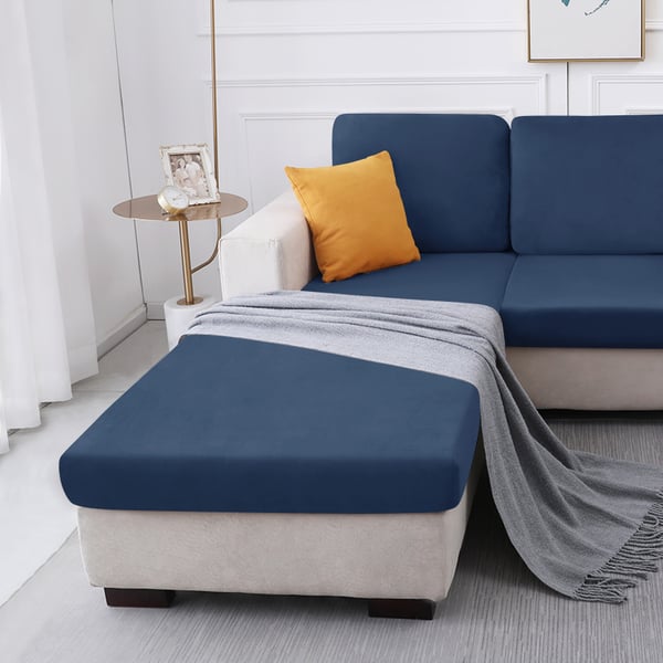 Sengetøj tæppe til seng, sofa og hjørnesofa i fløjl, marineblå