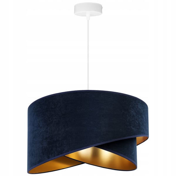 HÆNGENDE LAMPE LOFTSKRONE GYLDEN FLØJLSSKÆRM