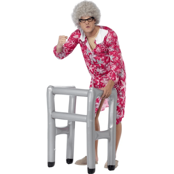 Går med stok, gammel mands kostume, oppusteligt, oppusteligt, stærkt, Sankt Andreas dag