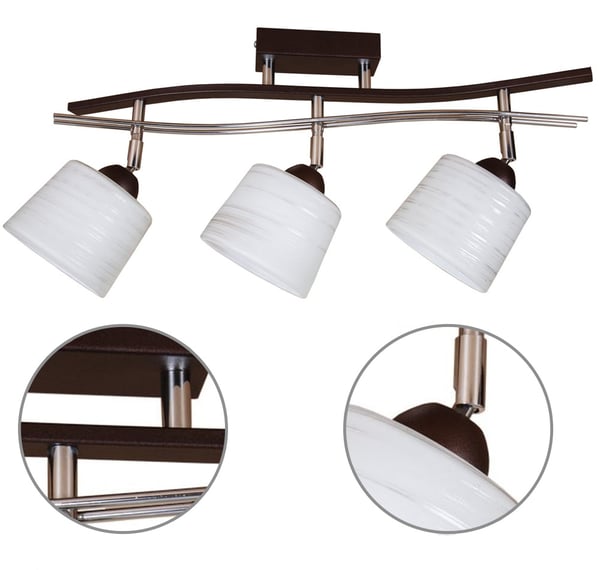 Loftshængende lampe med lysekrone, LED-glas