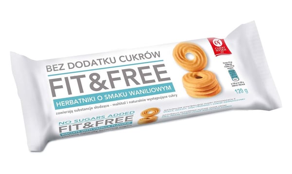 Nyskie Sugars Fit&Free vaniljanmakuiset keksit ilman lisättyä sokeria 120g