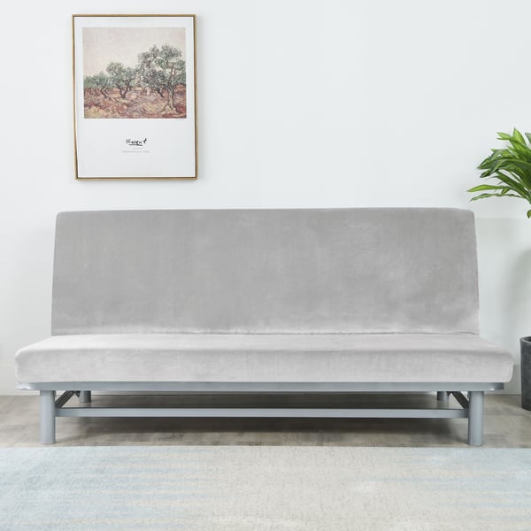 Sohvanpäällinen 190-210cm vaaleanharmaa sametti