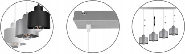 Metallinen LED-kattovalaisin ja kattokruunu