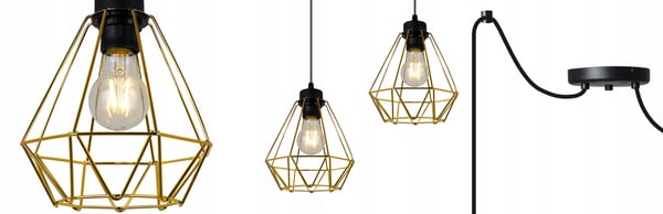 MODERNE ELEGANT HÆNGELAMPE I METAL MED LAMPESKÆRM