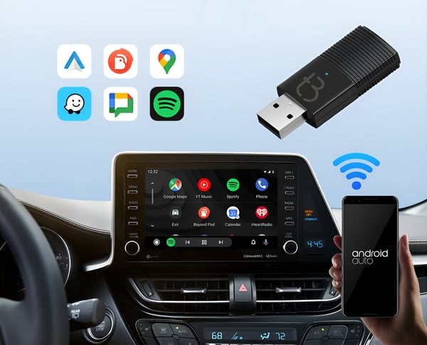 TB-NANO trådlös mini USB-adapter Carplay och Android Auto för bil