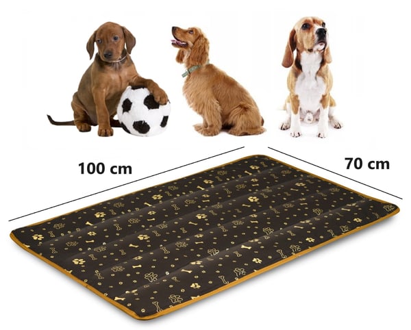 Hundeseng måtte 100x70 cm vandtæt gyldne ben
