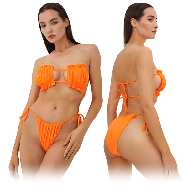 Kaksiosainen uimapukubikini seksikäs tanga-stringit sidottuina l KAKSIOSAINEN UIMAPUI BIKINI SEKSUKAS TANGA-STRONGIT L