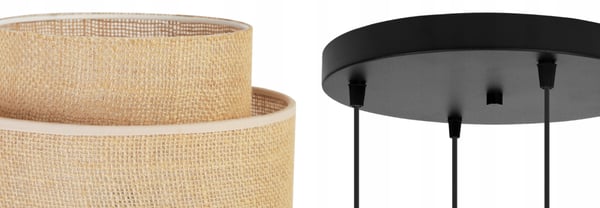 Hængende lampe, loftslysekrone, lampeskærm, boho juta