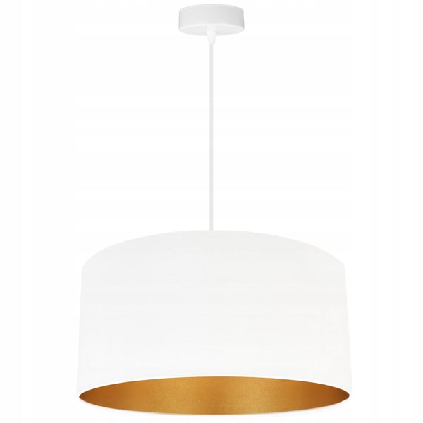 HÆNGENDE LAMPE LOFTSKRONE GYLDEN FLØJLSSKÆRM