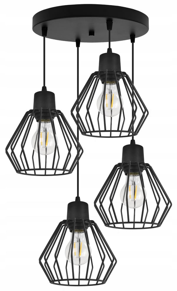 Hængelampe, loftslysekrone, trådskærm, LED