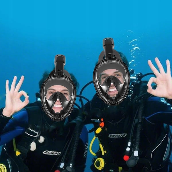 HOPPVÄCKBAR HELANSIKTSMASK MED VATTENSNORKLING L/XL