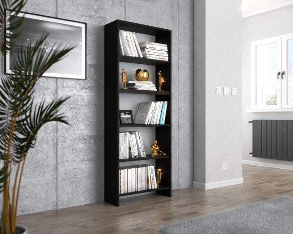 Kontorbogreol Sort 60 CM 5 hylder Loft legetøjshylde