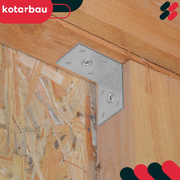 Kotarbau® Kirvesmiehen kulmaliitin ruostumatonta terästä sinkittyä 50 x 50 x 35 mm 100 kpl:n sarja