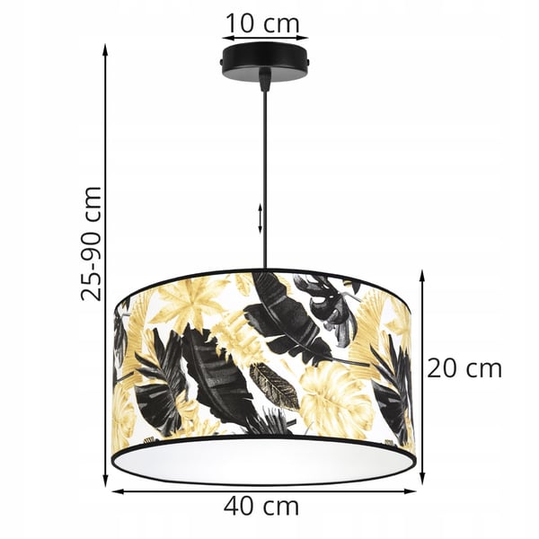 Lofthængende lampe, lampeskærm, gyldne blomster, LED